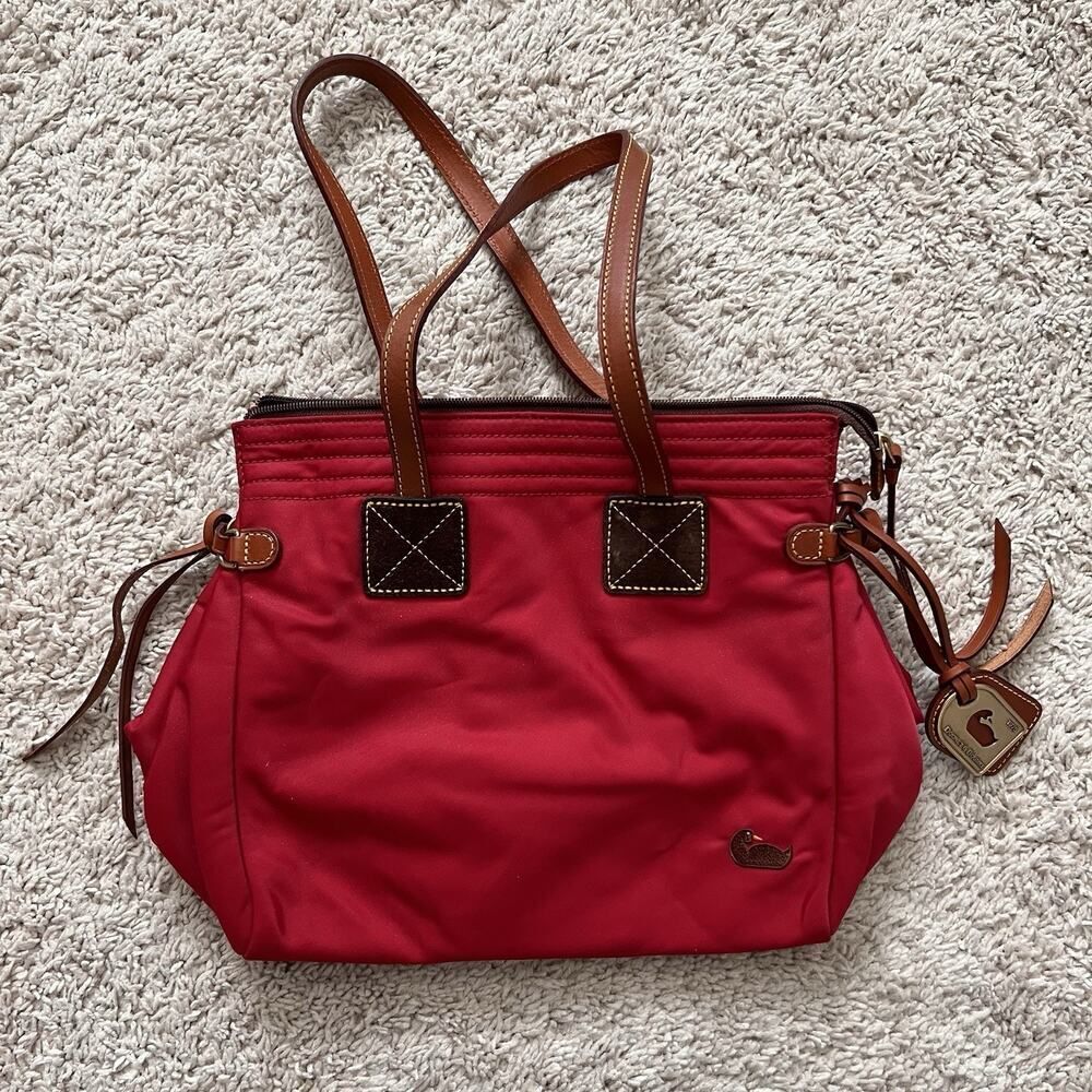 Dooney & Bourke Vintage Betty Tote Dual Handle Satchel, Nylon w/Leather Accents